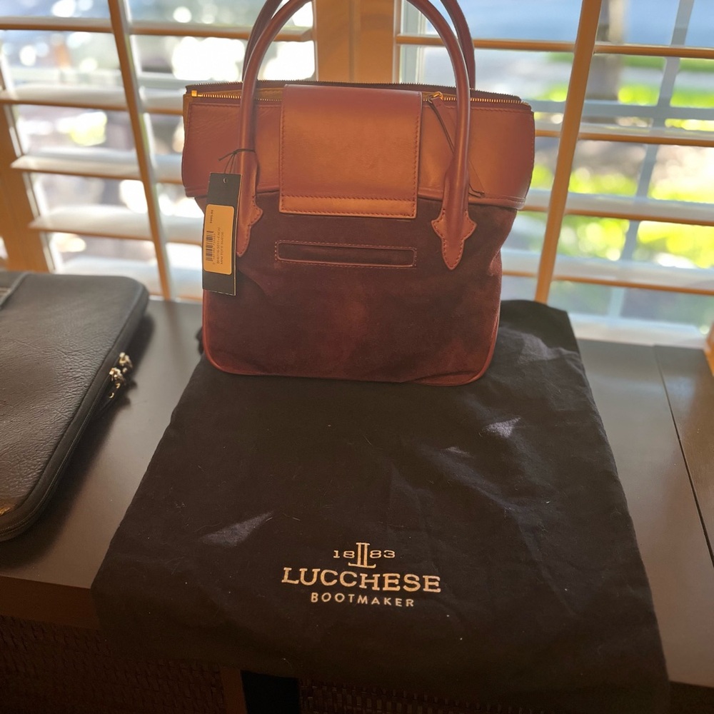 Lucchese Two-Tone Leather Handbag - Picture 2 of 13